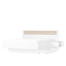 Ágy + 2x éjjeliszekrény, fehér/artisan tölgy, 160x200, FLORENS