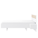 Ágy + 2x éjjeliszekrény, fehér/artisan tölgy, 160x200, FLORENS