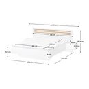 Ágy + 2x éjjeliszekrény, fehér/artisan tölgy, 180x200, FLORENS