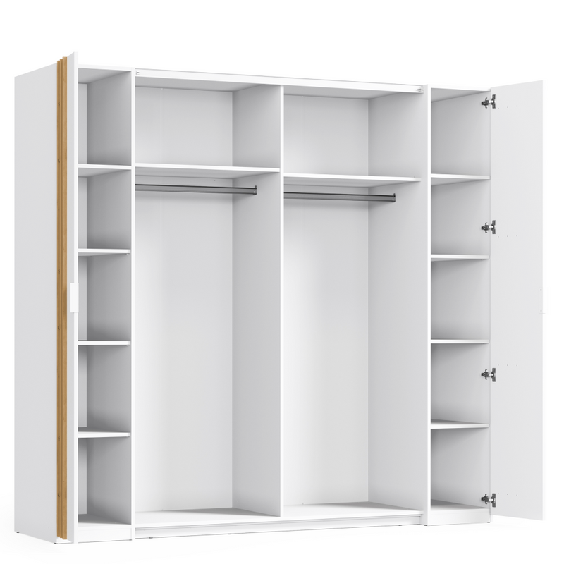 Szekrény, 2D, fehér/artisan tölgy, FLORENS