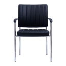 Tárgyalószék, fekete ekobőr/króm, FLORIN