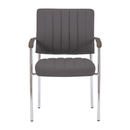 Tárgyalószék, szürkésbarna Taupe, ekobőr/króm, FLORIN