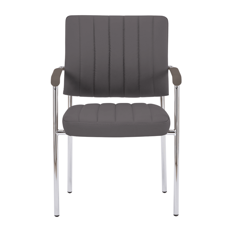 Tárgyalószék, szürkésbarna Taupe, ekobőr/króm, FLORIN