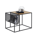 Kisasztal, fém/MDF, fekete/tölgy, FLYN