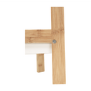 Sarokpolc, fehér/természetes bambusz, FONG