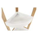 Sarokpolc, fehér/természetes bambusz, FONG