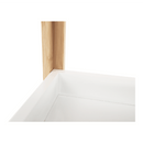Sarokpolc, fehér/természetes bambusz, FONG