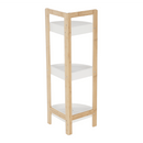Sarokpolc, fehér/természetes bambusz, FONG