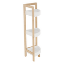 Sarokpolc, fehér/természetes bambusz, FONG