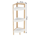 Sarokpolc, fehér/természetes bambusz, FONG