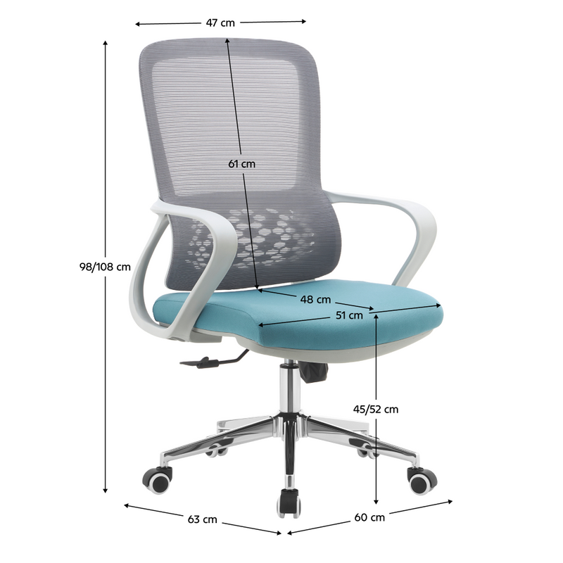 Irodai szék, szürke/kék, FOSTER TYP 2