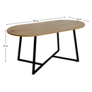 Dohányzóasztal, tölgy/fekete, FREMONT