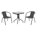 Kerti rakásolható szék, fekete, acél/műanyag, FRENY