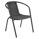 Kerti rakásolható szék, fekete, acél/műanyag, FRENY