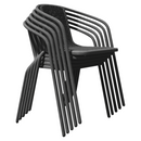 Kerti rakásolható szék, fekete, acél/műanyag, FRENY