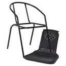 Kerti rakásolható szék, fekete, acél/műanyag, FRENY