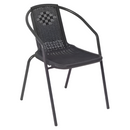 Kerti rakásolható szék, fekete, acél/műanyag, FRENY