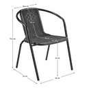 Kerti rakásolható szék, fekete, acél/műanyag, FRENY