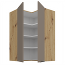 Felső sarokszekrény, sandgrau/artisan tölgy, FRISBO 60x60 GN-90 2F