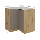 Alsó sarokszekrény, sandgrau/artisan tölgy, FRISBO 90x90 DN 2F BB