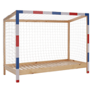 Montessori ágy, természetes/fehér/kék/piros, 90x200, FUTAL