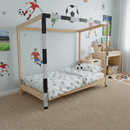 Montessori ágy, természetes/fehér/fekete, 90x200, FUTAL