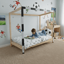 Montessori ágy, természetes/fehér/fekete, 90x200, FUTAL