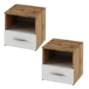 Hálószoba garnitúra (Ágy 180x200 cm), tölgy wotan/fehér, GABRIELA NEW