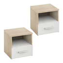 Éjjeliszekrény, 2 db, tölgy sonoma/fehér, GABRIELA