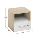 Éjjeliszekrény, 2 db, tölgy sonoma/fehér, GABRIELA