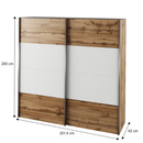 Szekrény tolóajtóval, tölgy wotan/fehér, GABRIELA NEW