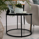 Dohányzóasztal, fekete márvány/fekete érc,GAGIN