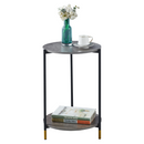 Dohányzóasztal, szürke márvány/fekete, GAJAR