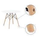 Étkezőasztal,  fehér/bükk, átmérő 90 cm, GAMIN 2 NEW 90