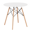 Étkezőasztal, fehér/bükk, átmérő 60 cm, GAMIN NEW 60
