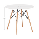 Étkezőasztal,  fehér/bükk, átmérő 80 cm, GAMIN 2 NEW 80