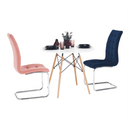 Étkezőasztal,  fehér/bükk, átmérő 90 cm, GAMIN 2 NEW 90