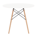 Étkezőasztal,  fehér/bükk, átmérő 90 cm, GAMIN 2 NEW 90