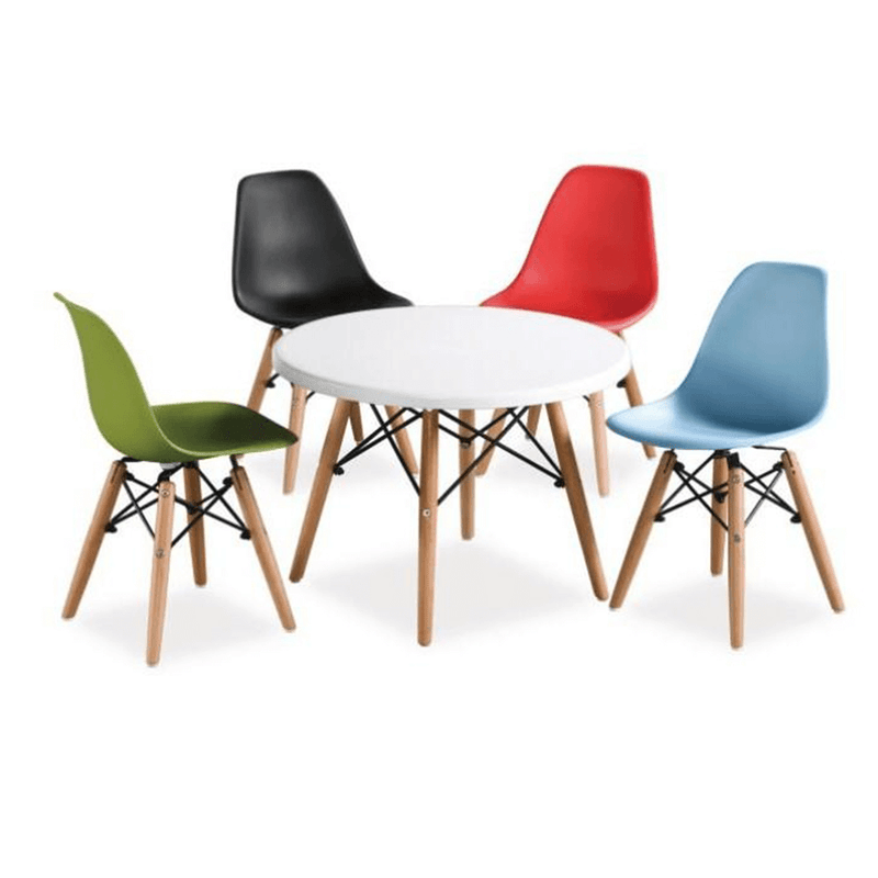 Étkezőasztal,  fehér/bükk, átmérő 80 cm, GAMIN 2 NEW 80