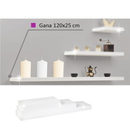 Polc, fényes fehéres, 120x25, GANA FY 11044-1