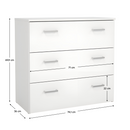 Komód, fehér, GARBO 3