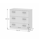 Komód, fehér, GARBO 3