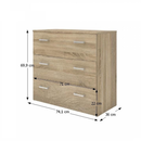 komód, tölgy sonoma, GARBO 3