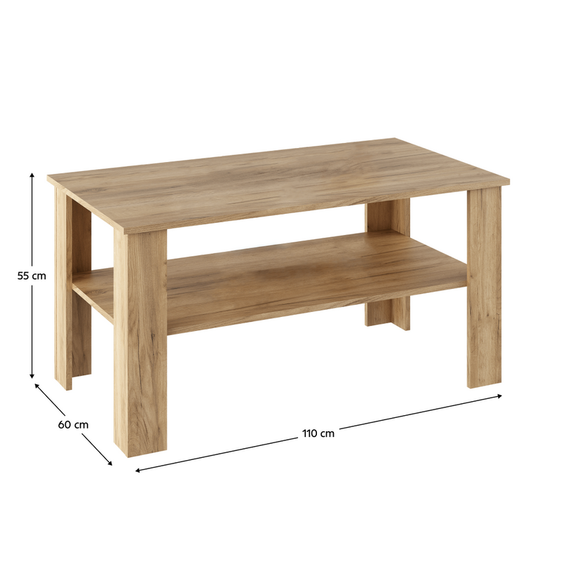 Dohányzóasztal, tölgy artisan, GAUDI