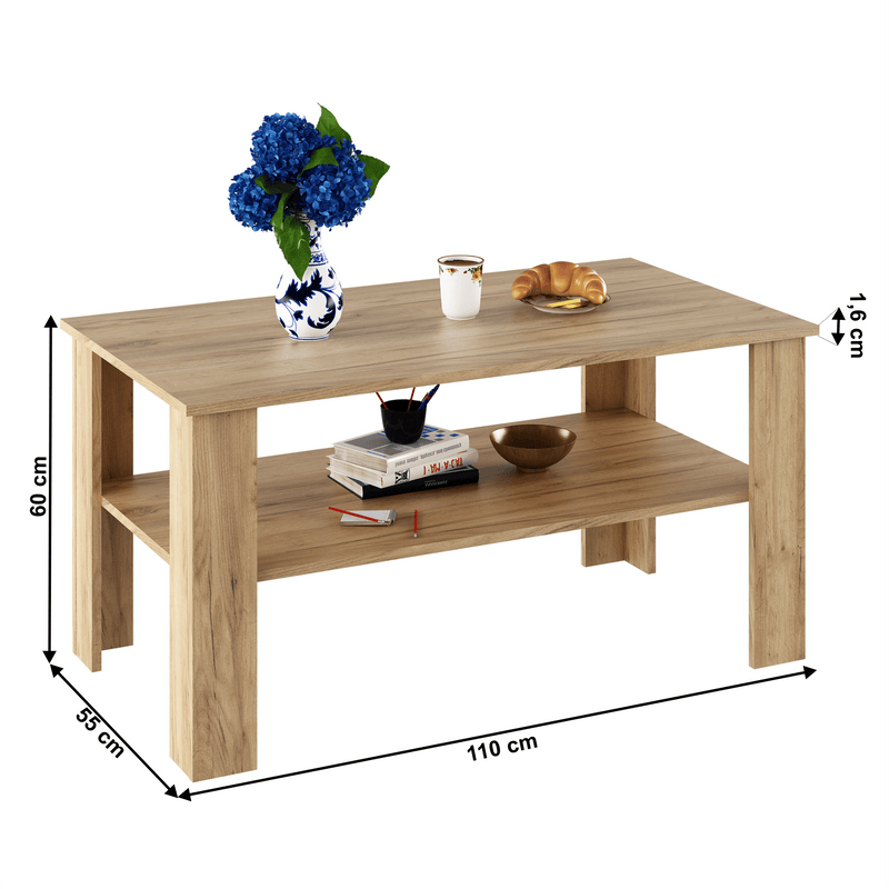 Dohányzóasztal, tölgy artisan, GAUDI