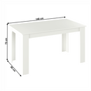 Étkezőasztal, fehér, 140x80 cm, GENERAL NEW