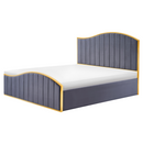 Ágy ráccsal, 160x200, sötétszürke Velvet szövet/gold arany króm, GEORGIA