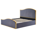 Ágy ráccsal, 160x200, sötétszürke Velvet szövet/gold arany króm, GEORGIA