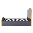 Ágy ráccsal, 160x200, sötétszürke Velvet szövet/gold arany króm, GEORGIA