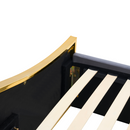 Ágy ráccsal, 180x200, sötétszürke Velvet szövet/gold arany króm, GEORGIA